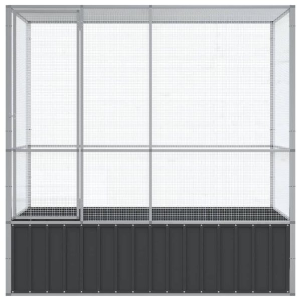 Kavez za ptice srebrni 210,5 x 107 x 212 cm čelični - Slika 4