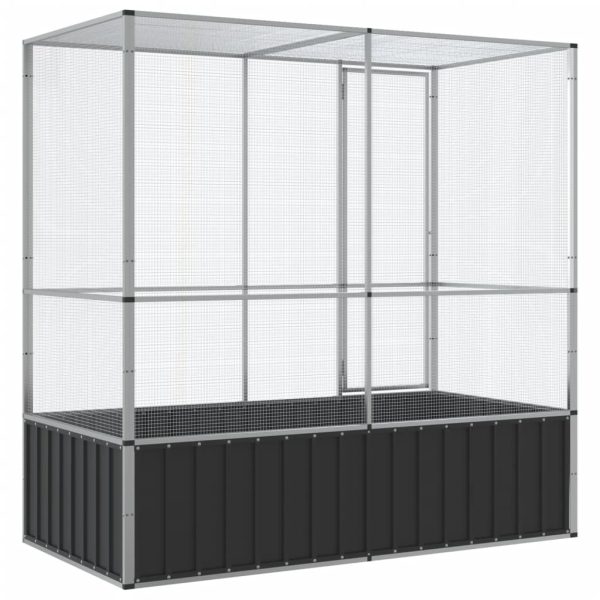 Kavez za ptice srebrni 210,5 x 107 x 212 cm čelični - Slika 6