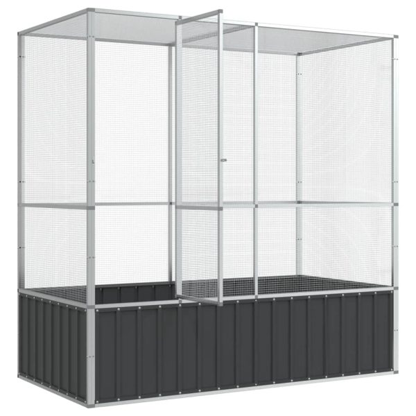 Kavez za ptice srebrni 210,5 x 107 x 212 cm čelični - Slika 7