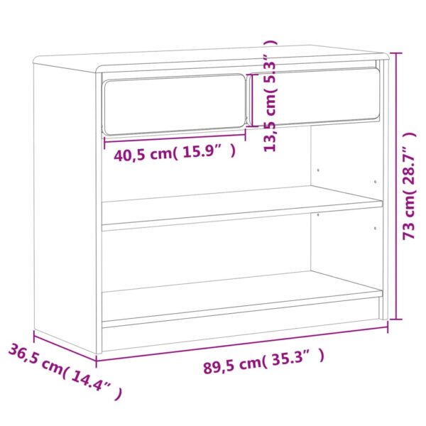 Konzolni stol SAUDA boja hrasta 89,5 x 36,5 x 73 cm od borovine - Slika 8