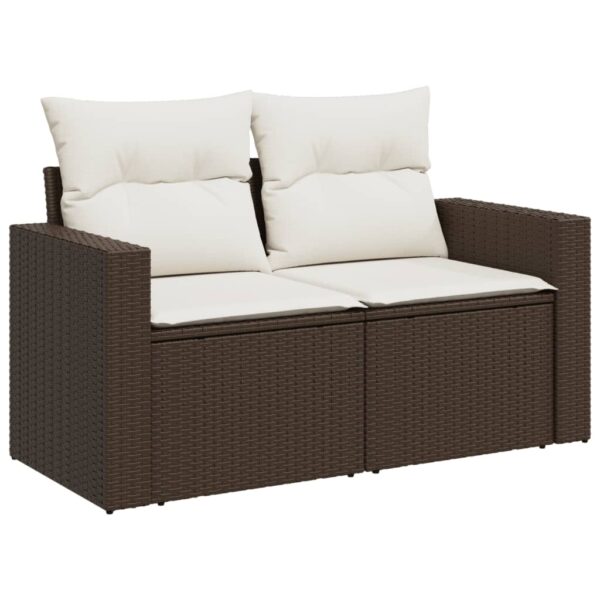 8-dijelni set vrtnih sofa s jastucima smeđi od poliratana - Slika 6