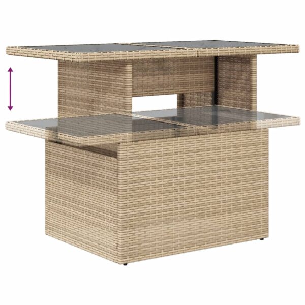 5-dijelni vrtni set sofa s jastucima bež od poliratana - Slika 6