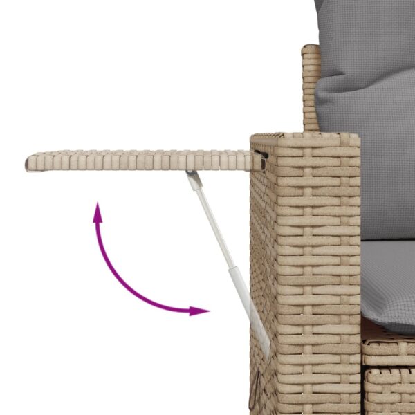 5-dijelni vrtni set sofa s jastucima bež od poliratana - Slika 7