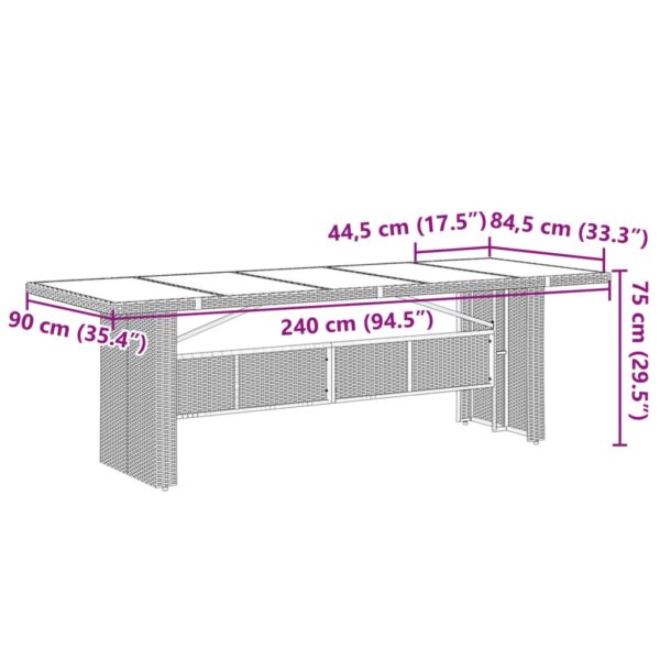 11-dijelni vrtni bistro set od poliratana s jastucima smeđi - Slika 11