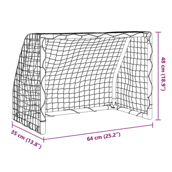 Dječji nogometni golovi 2 kom s loptom bijeli 64x35x48 cm metal - Slika 10