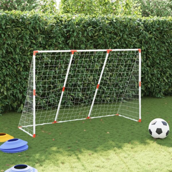 Dječji nogometni gol s loptama 2-u-1 bijeli 184 x 64 x 124 cm - Slika 3