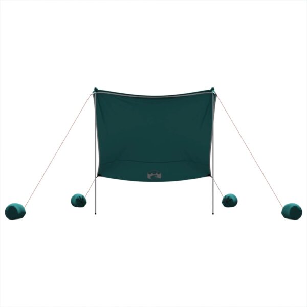 Nadstrešnica za plažu s pješčanim sidrima zelena 214 x 236 cm - Slika 4