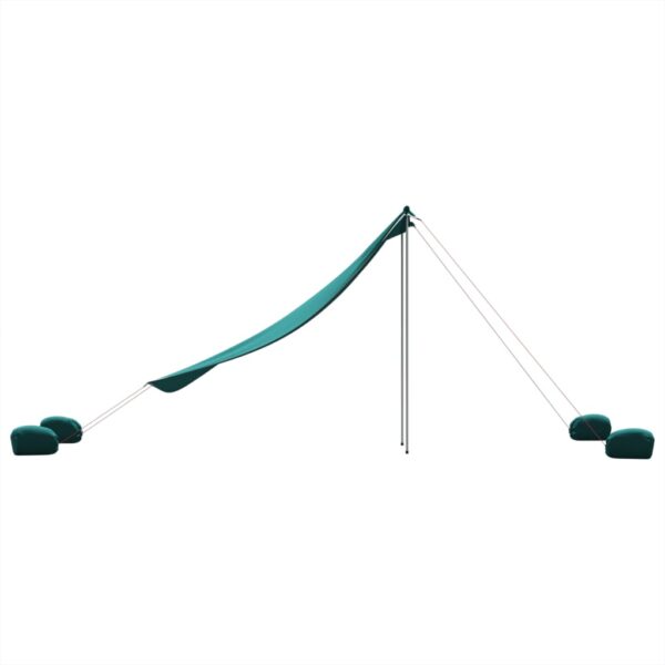 Nadstrešnica za plažu s pješčanim sidrima zelena 214 x 236 cm - Slika 5