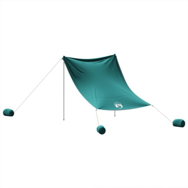 Nadstrešnica za plažu s pješčanim sidrima zelena 214 x 236 cm - Slika 6