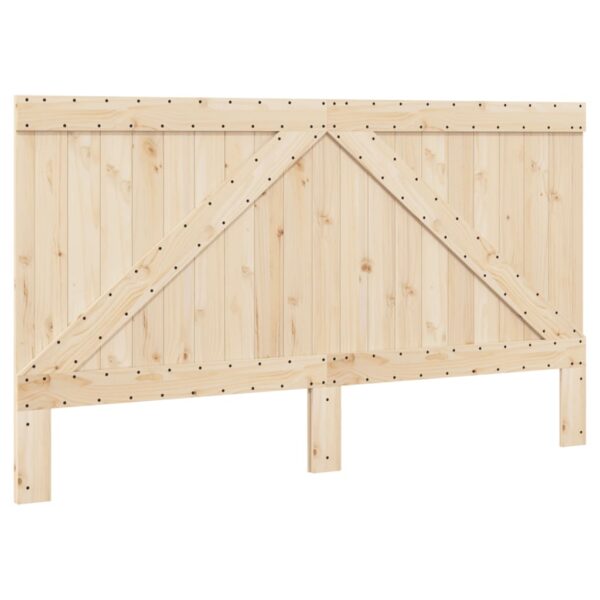 Okvir za krevet s uzglavljem sivi 200 x 200 cm masivna borovina - Slika 6