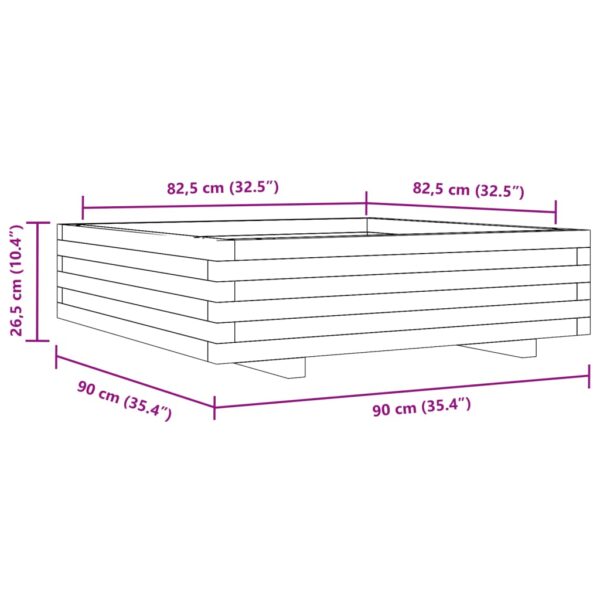 Vrtna sadilica 90x90x26,5 cm od impregnirane borovine - Slika 10