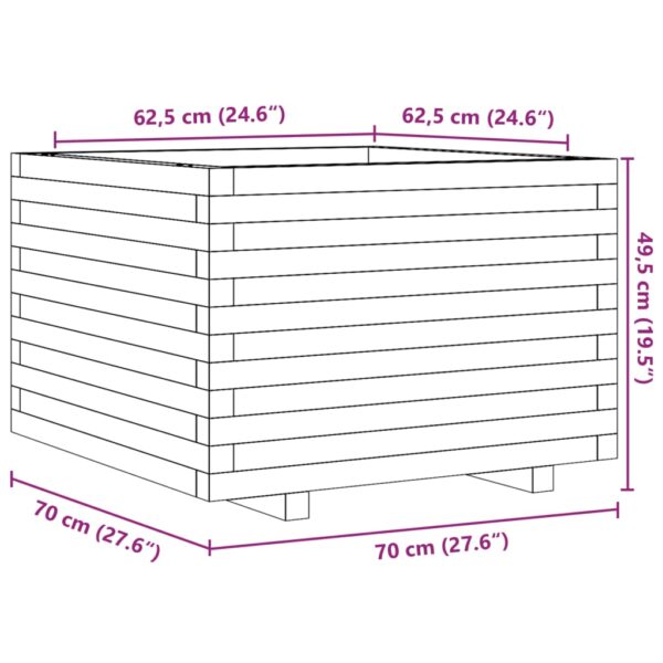 Vrtna sadilica 70x70x49,5 cm od masivnog drva duglazije - Slika 10