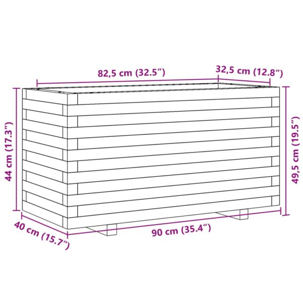 Vrtna sadilica 90 x 40 x 49,5 cm od masivne borovine - Slika 10