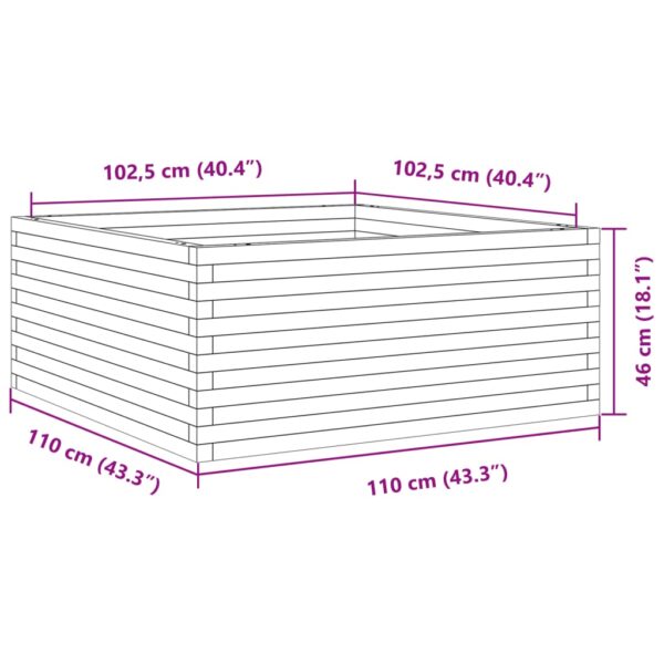 Vrtna sadilica 110x110x46 cm od masivne borovine - Slika 10