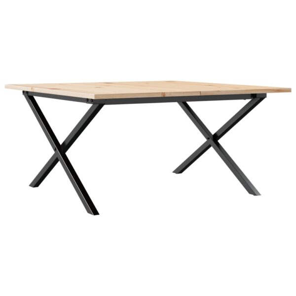 Stolić za kavu X-oblika 90x90x45 cm borovina i lijevano željezo - Slika 2