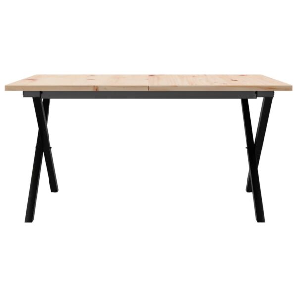 Stolić za kavu X-oblika 90x90x45 cm borovina i lijevano željezo - Slika 4