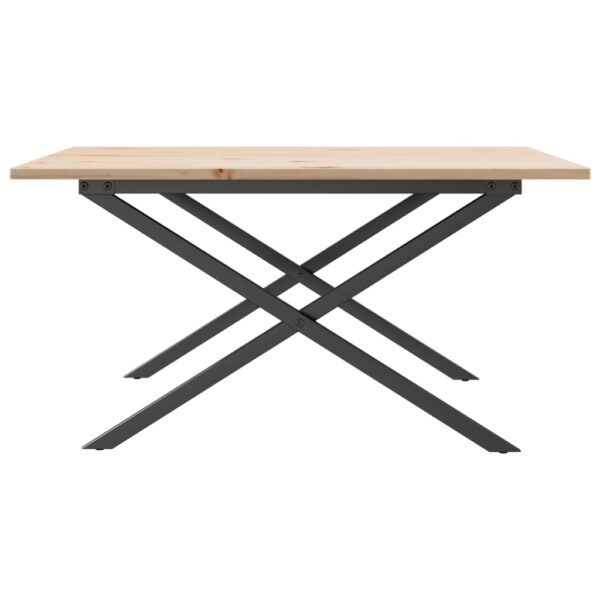 Stolić za kavu X-oblika 90x90x45 cm borovina i lijevano željezo - Slika 5