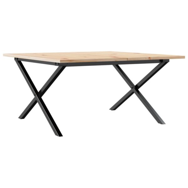 Stolić za kavu X-oblika 90x90x45 cm borovina i lijevano željezo - Slika 6