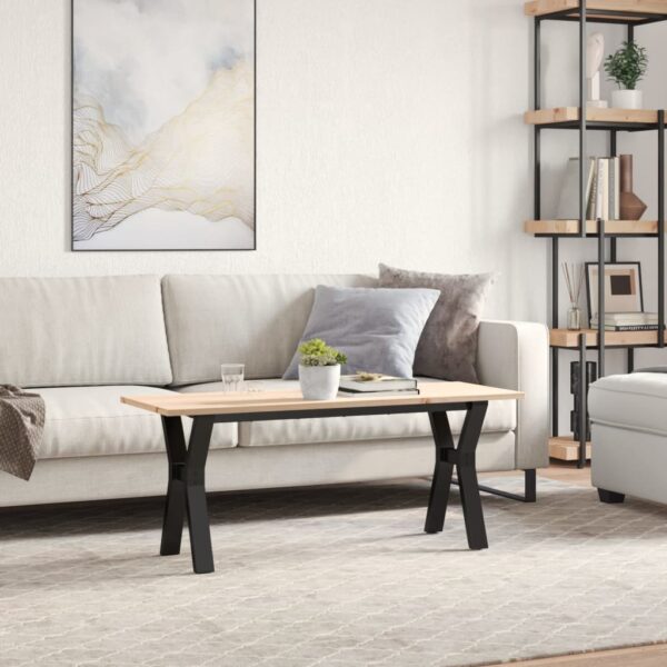 Stolić za kavu Y-oblika 110x40x45cm borovina i lijevano željezo - Slika 3