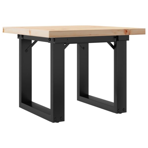Stolić za kavu O-oblika 50x50x35,5 cm od borovine i željeza - Slika 6