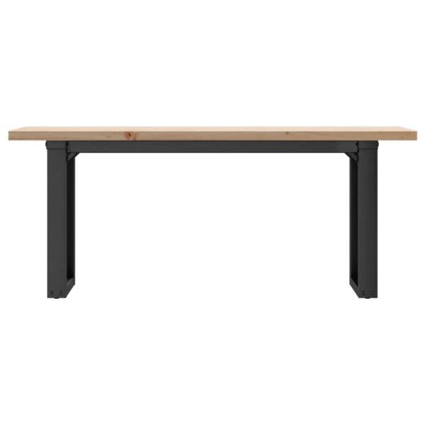 Stolić za kavu O-oblika 110x40x45,5 cm od borovine i željeza - Slika 4