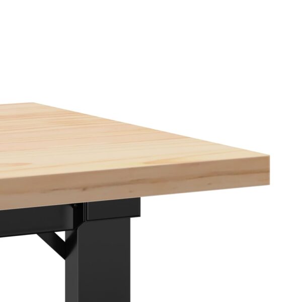Stolić za kavu O-oblika 110x40x45,5 cm od borovine i željeza - Slika 7