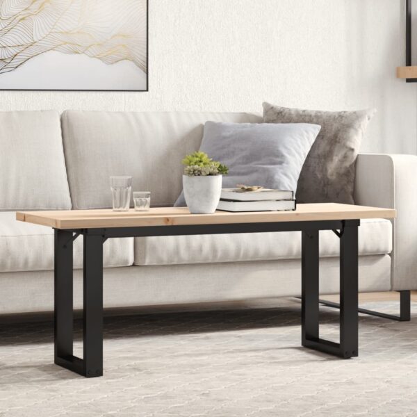 Stolić za kavu O-oblika 110x40x45,5 cm od borovine i željeza