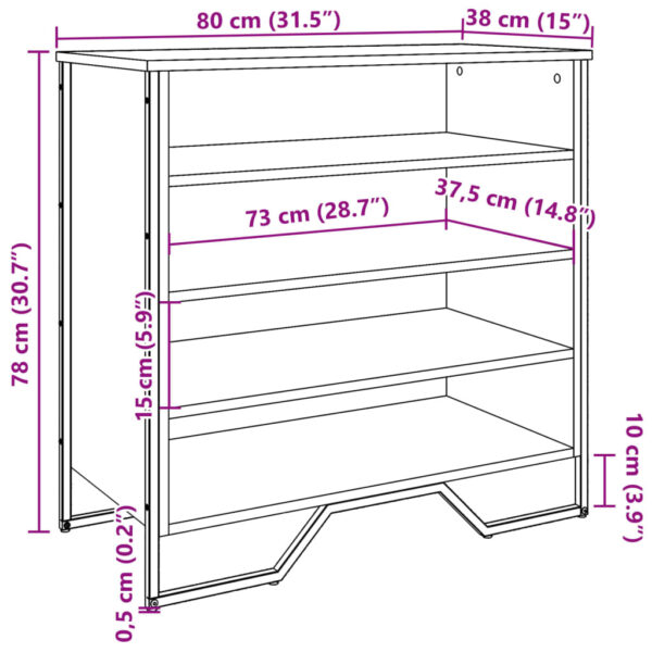 Ormarić za cipele boja hrasta 80x38x78 cm konstruirano drvo - Slika 9
