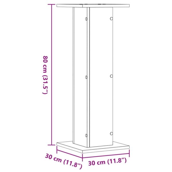 Stalci za biljke 2 kom boja hrasta 30x30x80cm konstruirano drvo - Slika 10