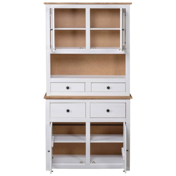Visoka komoda bijela 93x40,5x180 cm borovina asortiman Panama - Slika 4