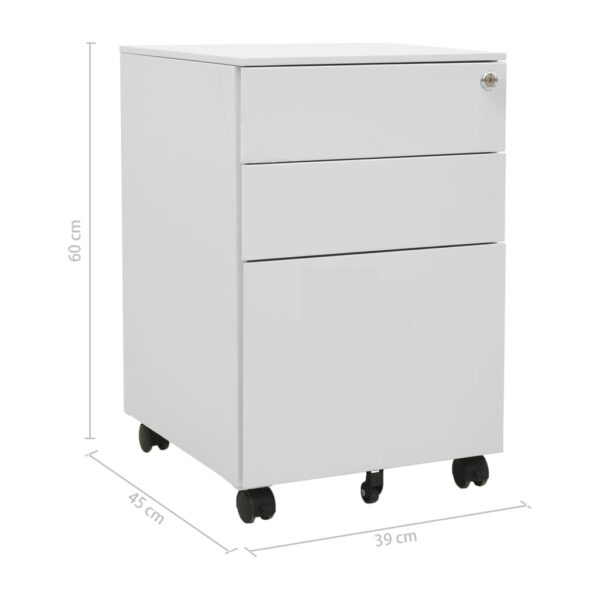 Mobilni ormarić za spise svjetlosivi 39 x 45 x 60 cm čelični - Slika 11