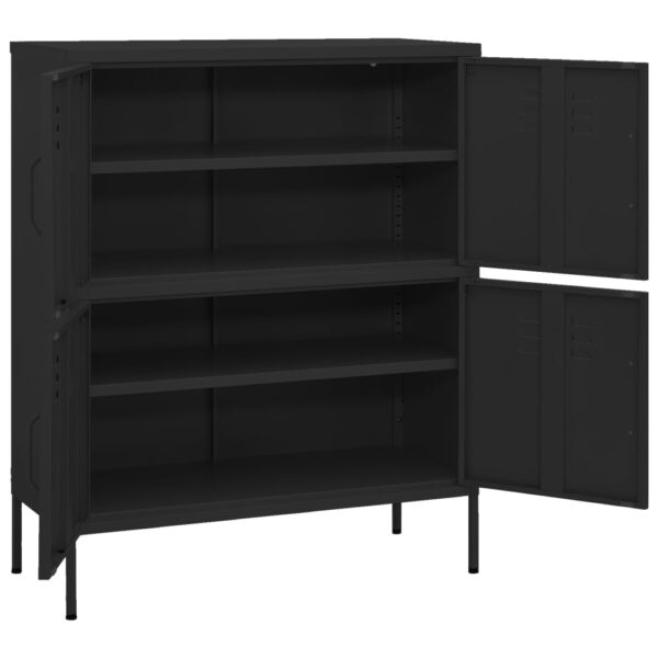 Ormarić za pohranu crni 80 x 35 x 101,5 cm čelični - Slika 6