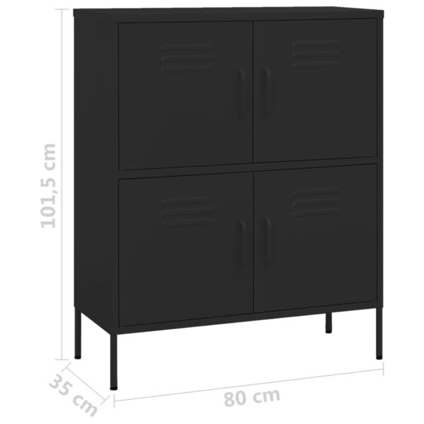 Ormarić za pohranu crni 80 x 35 x 101,5 cm čelični - Slika 9