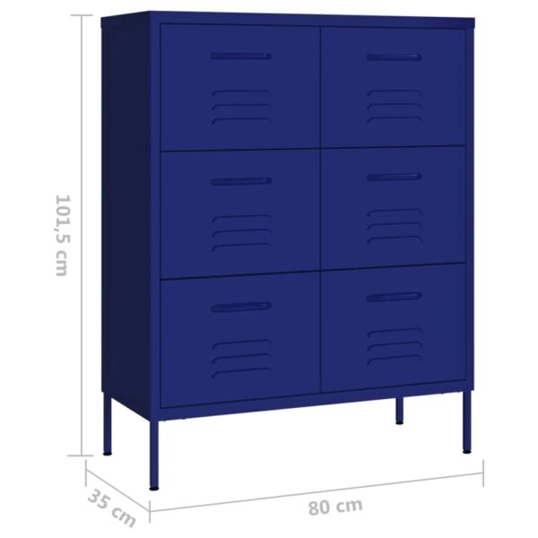 Ormarić s ladicama modri 80 x 35 x 101,5 cm čelični - Slika 9