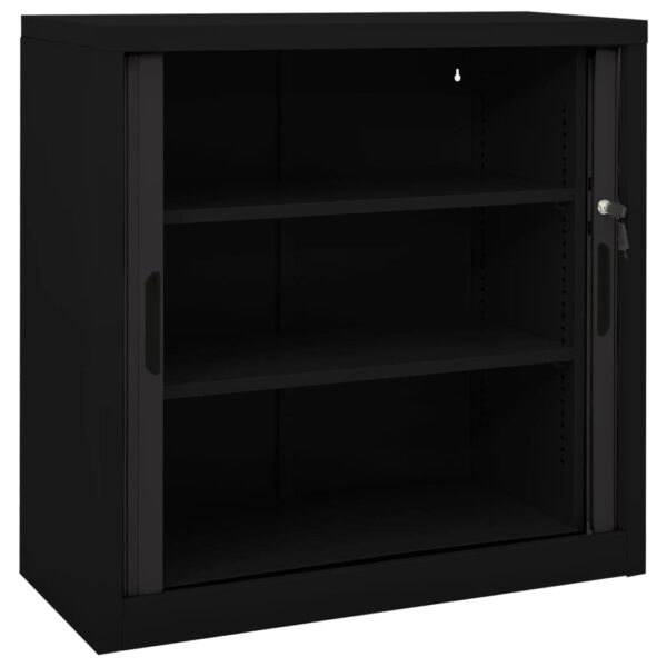 Ormarić s kliznim vratima crni 90 x 40 x 90 cm čelični - Slika 6
