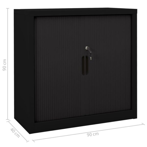 Ormarić s kliznim vratima crni 90 x 40 x 90 cm čelični - Slika 9