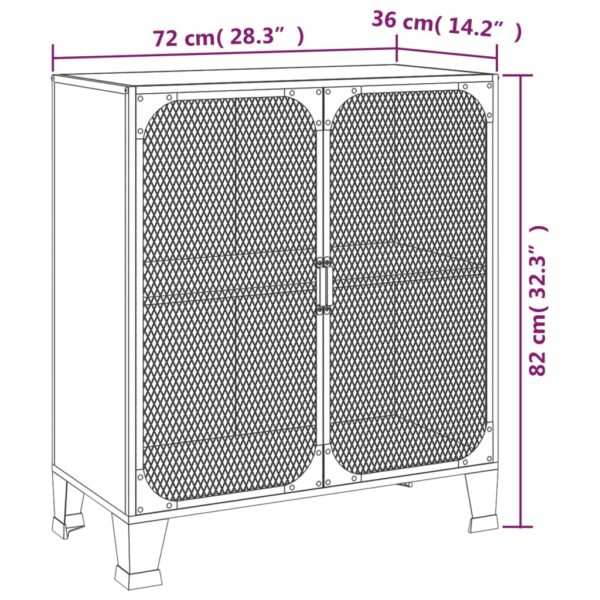 Ormarić za pohranu rustično smeđi 72 x 36 x 82 cm metal i MDF - Slika 9