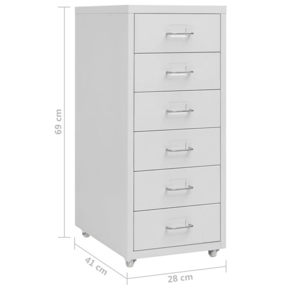 Mobilni ormarić za spise sivi 28 x 41 x 69 cm metalni - Slika 8