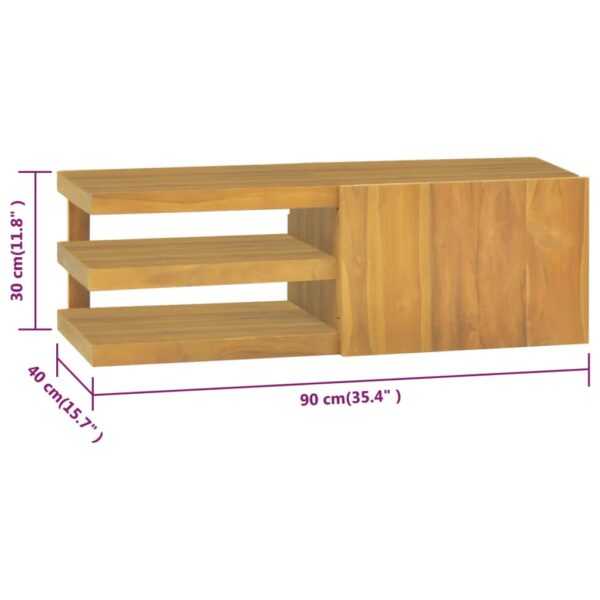 Zidni kupaonski ormarić 90x40x30 cm od masivne tikovine - Slika 9