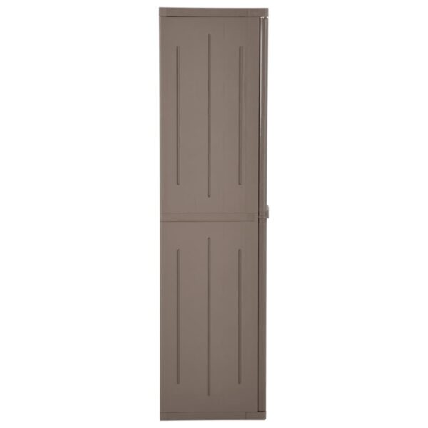 Vrtni ormarić za pohranu smeđi 65x45x172 cm PP s izgledom drva - Slika 4