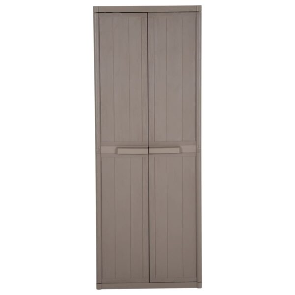 Vrtni ormarić za pohranu smeđi 65x45x172 cm PP s izgledom drva - Slika 2