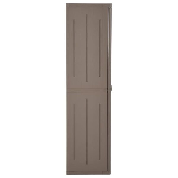 Vrtni ormarić za pohranu smeđi 65x45x172 cm PP s izgledom drva - Slika 4