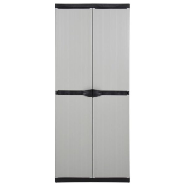 Vrtni ormarić za pohranu s 3 police sivo-crni 68 x 40 x 168 cm - Slika 2