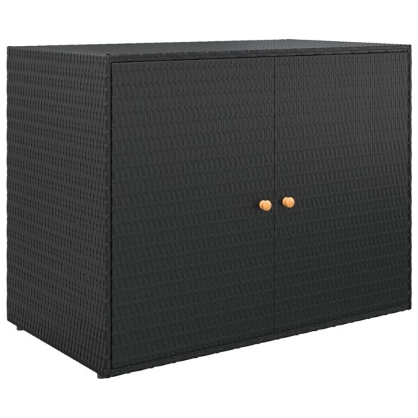 Vrtni ormarić za pohranu crni 100 x 55,5 x 80 cm od poliratana - Slika 2