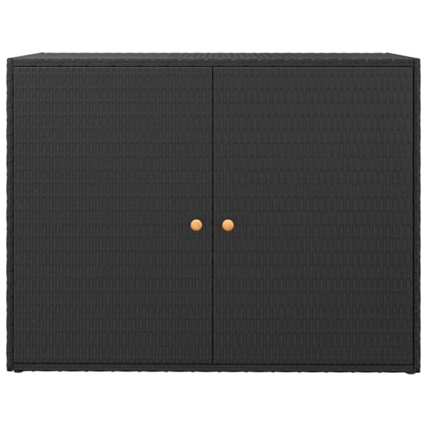 Vrtni ormarić za pohranu crni 100 x 55,5 x 80 cm od poliratana - Slika 4