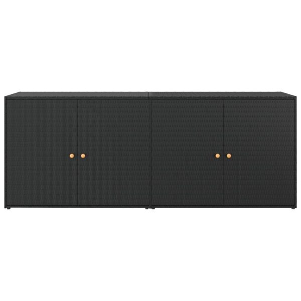 Vrtni ormarić za pohranu crni 198 x 55,5 x 80 cm od poliratana - Slika 4