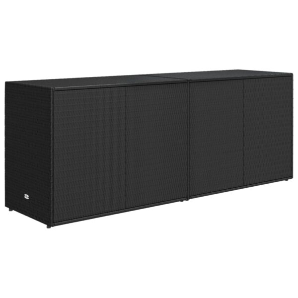 Vrtni ormarić za pohranu crni 198 x 55,5 x 80 cm od poliratana - Slika 6