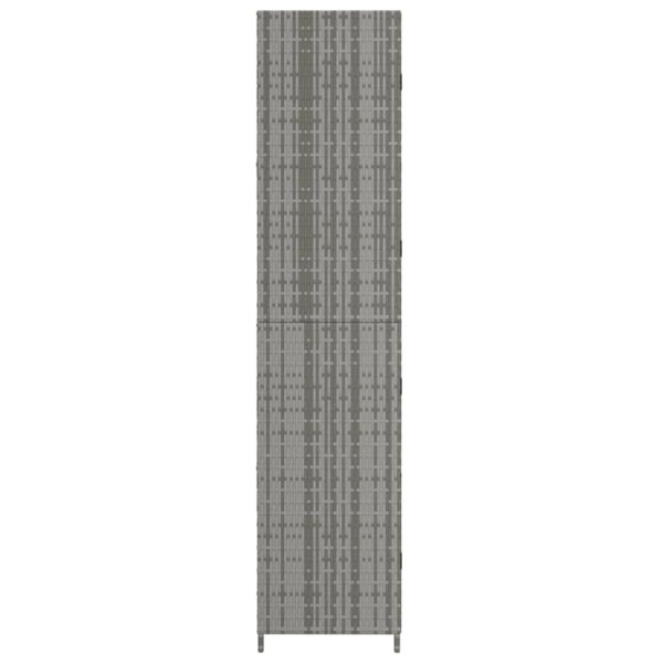Vrtni ormarić za pohranu sivi 59 x 40 x 180 cm od poliratana - Slika 5