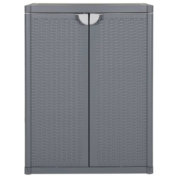 Vrtni ormarić za pohranu sivi 65 x 45 x 88 cm PP ratan - Slika 2