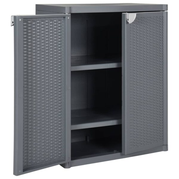 Vrtni ormarić za pohranu sivi 65 x 45 x 88 cm PP ratan - Slika 4
